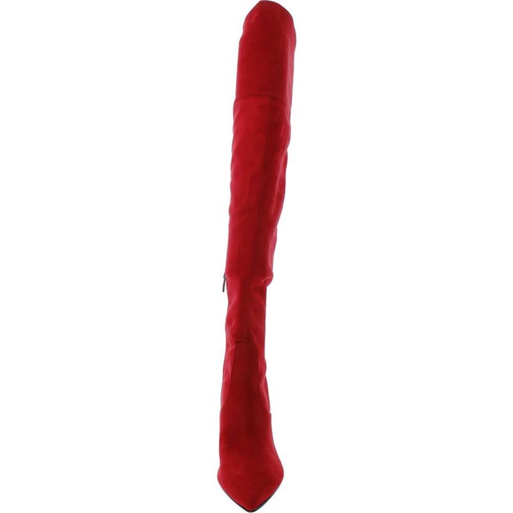 Nine West Womens Daser Red Faux Suede Tall Pull On Thigh-High Boots Shoes NWT - Picture 4 of 4